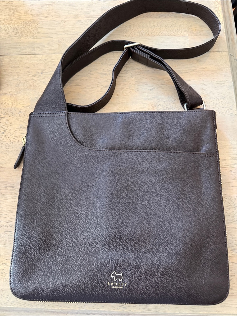 RADLEY LONDON Dark Brown Leather Messenger Bag